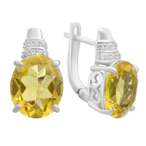Серебряные серьги с цитрином nano 8.005ct