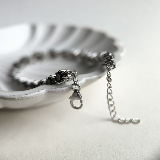 Серебряный браслет с раухтопазом (дымчатым кварцем)