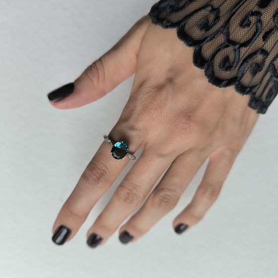 Серебряное кольцо с топазом Лондон Блю 1.982ct