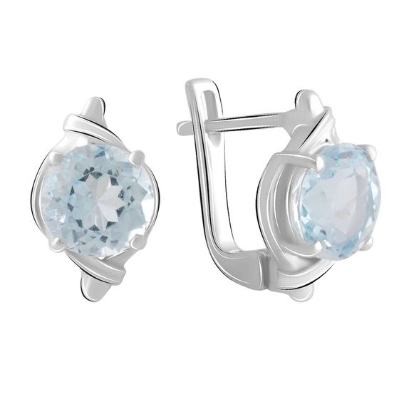 Серебряные серьги с топазом 2.45ct