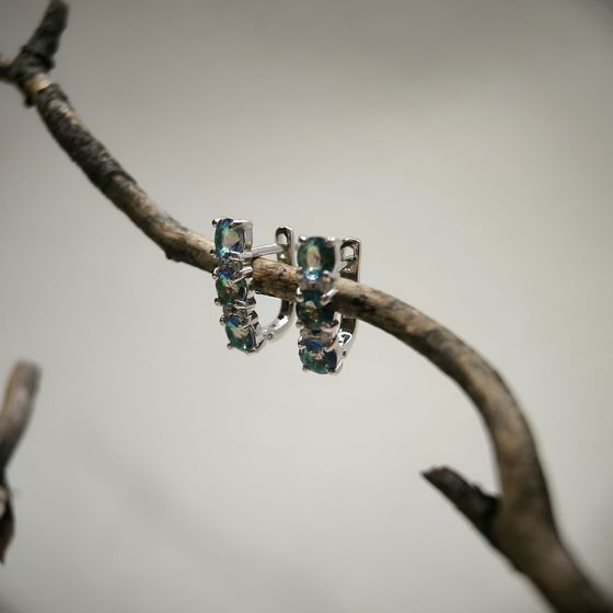Серебряные серьги с мистик топазом 2.49ct