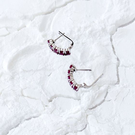 Серебряные серьги с рубином 4.05ct