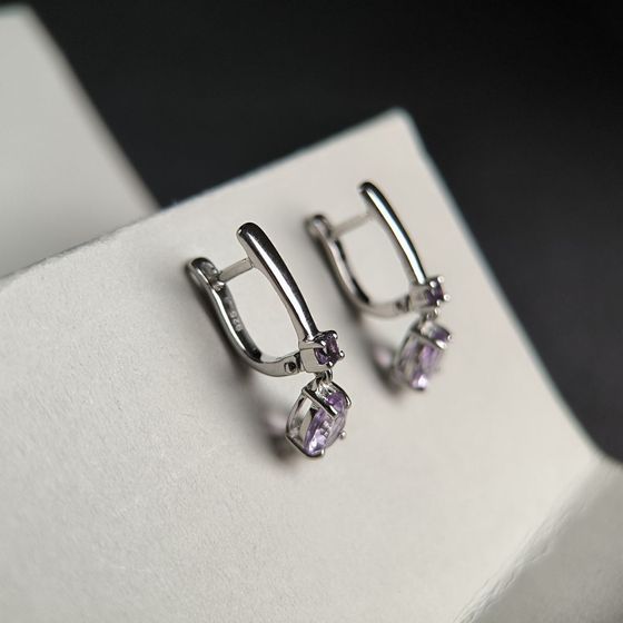 Серебряные серьги с аметистом 2.2ct