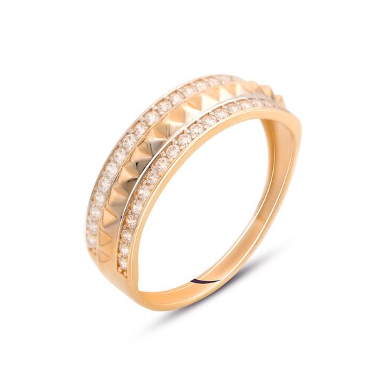 Золотое кольцо с фианитами 0.38ct