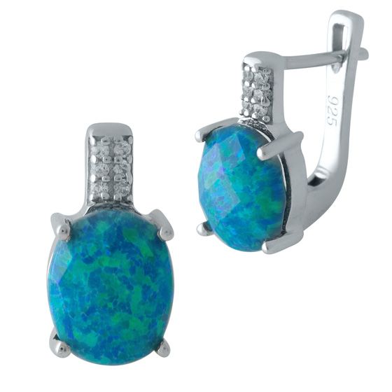 Серебряные серьги с опалом