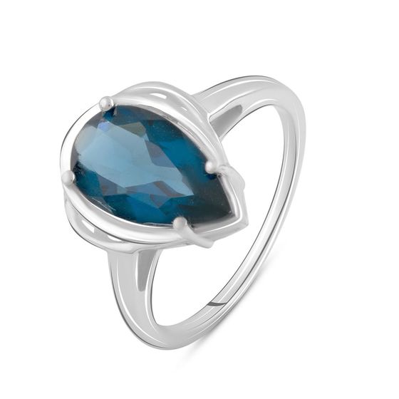 Серебряное кольцо с топазом Лондон Блю 2.75ct