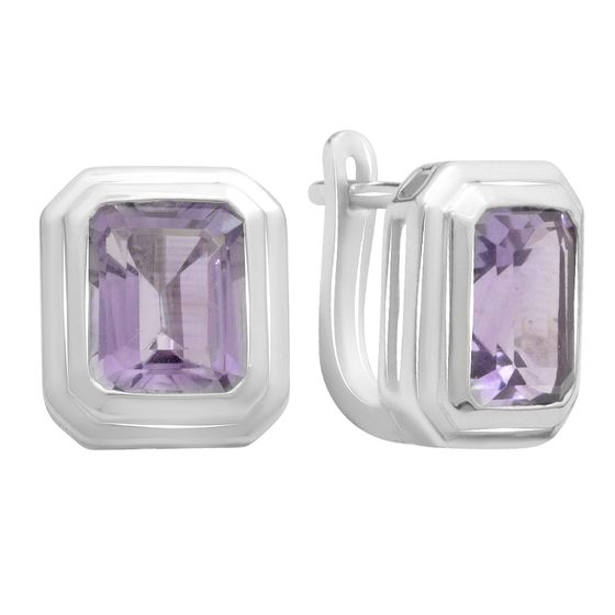 Серебряные серьги с аметистом 6.275ct
