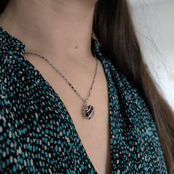 Серебряная подвеска с раухтопазом (дымчатым кварцем) 4.405ct, фианитами