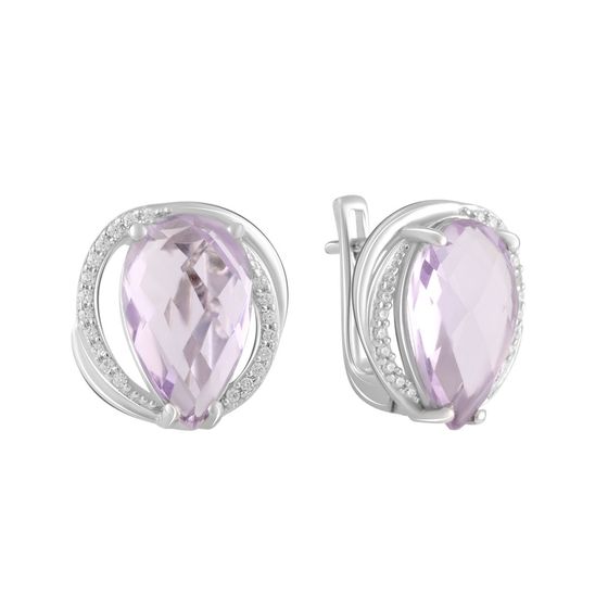 Серебряные серьги с аметистом 9.763ct