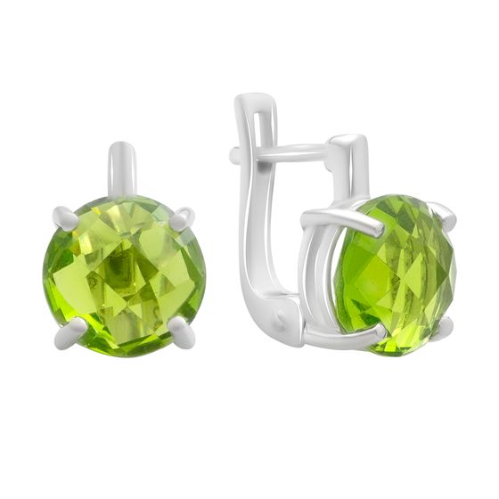 Серебряные серьги с хризолітом