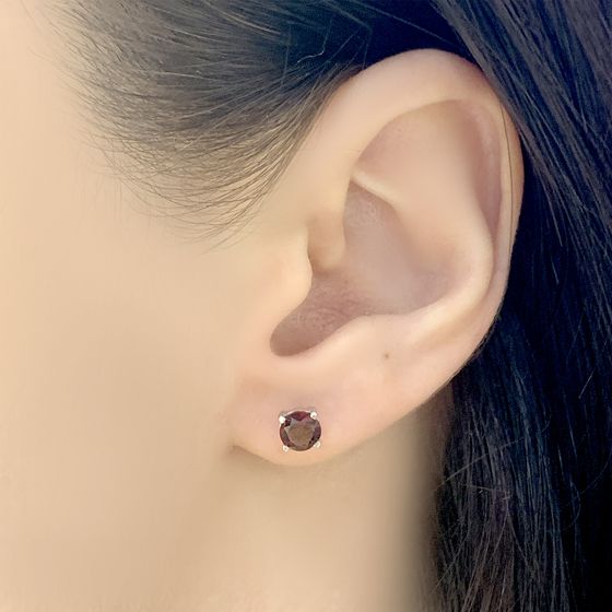 Серебряные серьги с гранатом 1.172ct