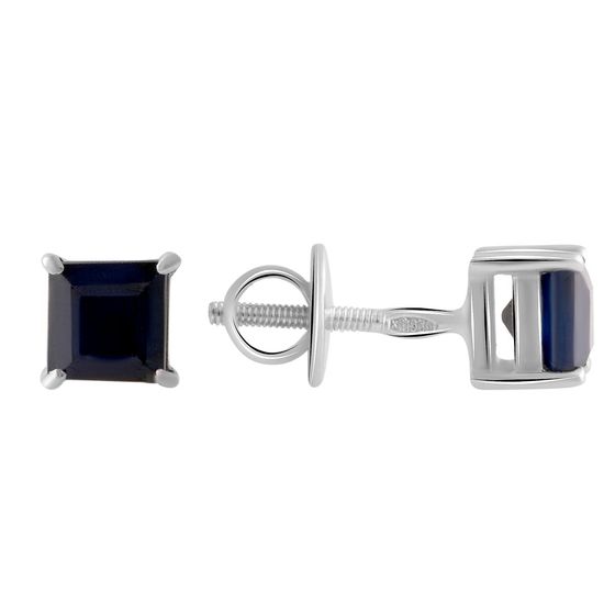 Серебряные серьги с сапфиром 1.48ct