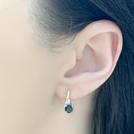 Серебряные серьги с сапфиром 1.386ct