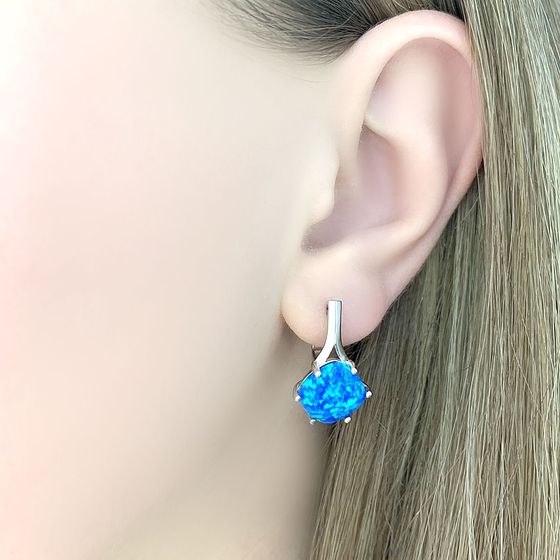 Серебряные серьги с опалом 3.333ct
