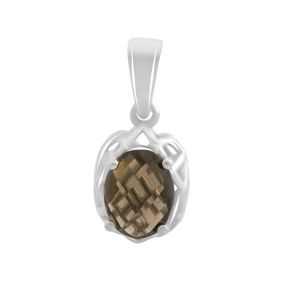 Серебряная подвеска с раухтопазом (дымчатым кварцем) 1.1ct