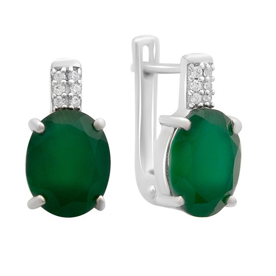 Серебряные серьги с агатом