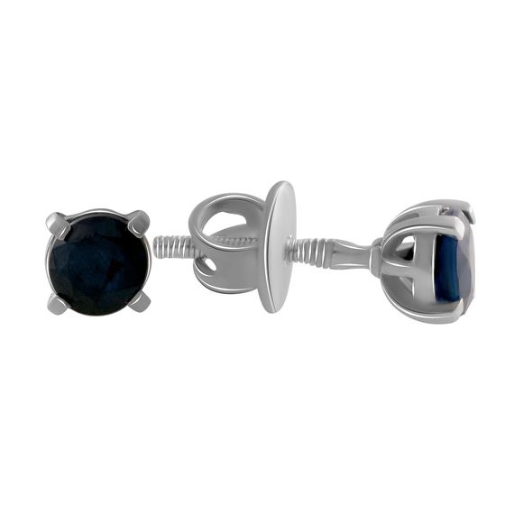 Серебряные серьги с сапфиром 1.39ct