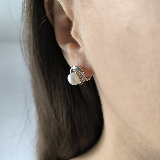 Серебряные серьги с жемчугом