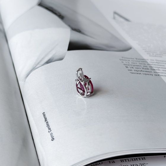 Серебряная подвеска с рубином 3.142ct