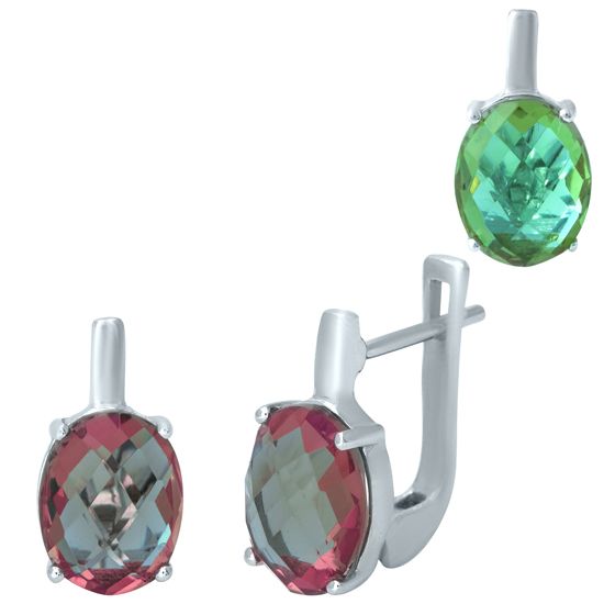 Серебряные серьги с султанитом 4.913ct