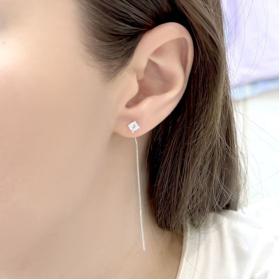 Серебряные серьги с топазом 0.619ct