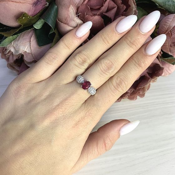 Серебряное кольцо с рубином 1.865ct