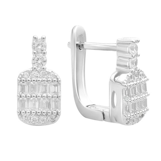 Серебряные серьги с фианитами