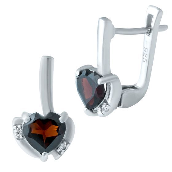 Серебряные серьги с гранатом 1.81ct