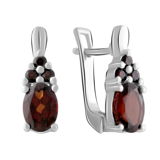 Серебряные серьги с гранатом 1.875ct