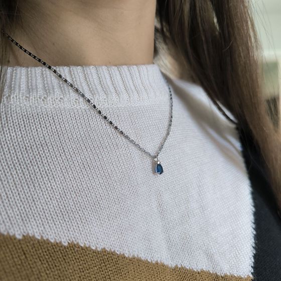 Серебряная подвеска с сапфиром nano 0.517ct