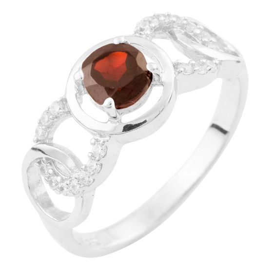 Серебряное кольцо с гранатом