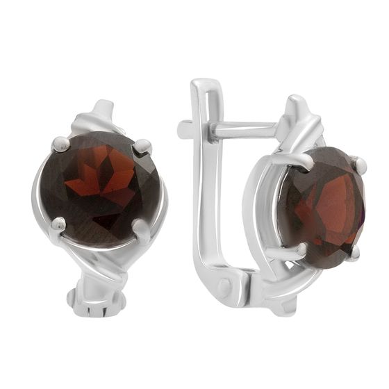 Серебряные серьги с гранатом 4.67ct