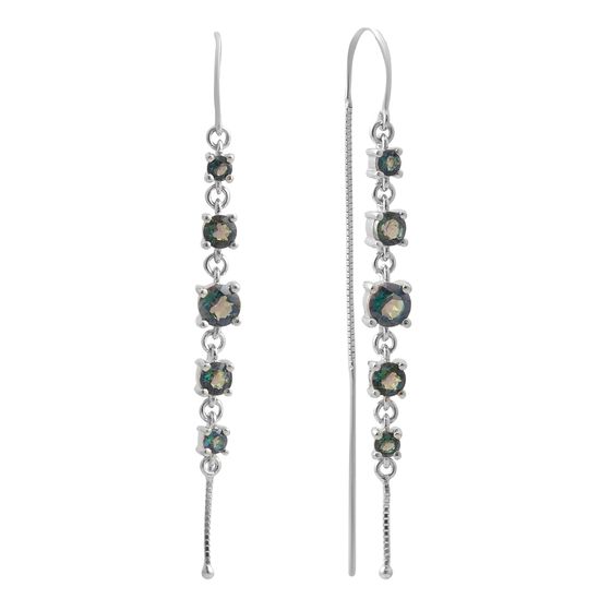 Серебряные серьги с мистик топазом 2.28ct