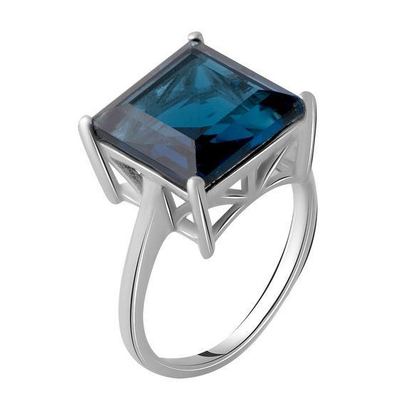 Серебряное кольцо с топазом Лондон Блю 6.75ct