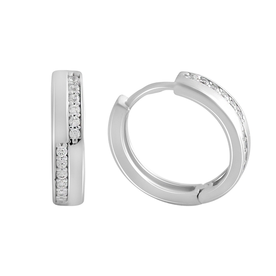Золотые серьги с фианитами 0.12ct