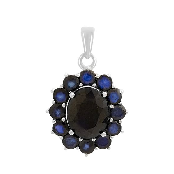 Серебряная подвеска с сапфиром 5.05ct