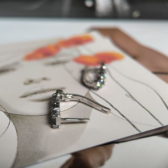 Серебряные серьги с мистик топазом 1.8ct