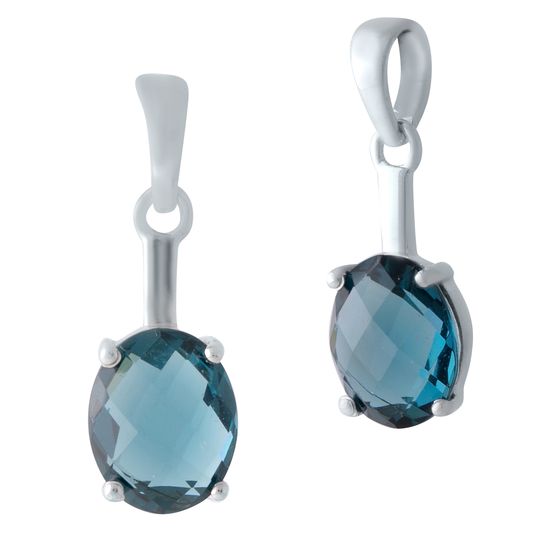 Серебряная подвеска с топазом Лондон Блю 2.125ct