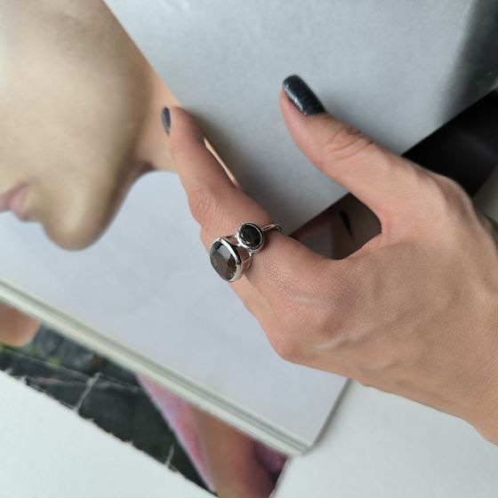Серебряное кольцо с раухтопазом (дымчатым кварцем) 7.817ct