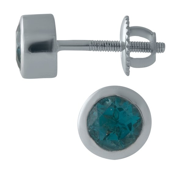Серебряные серьги с топазом Лондон Блю 0.737ct