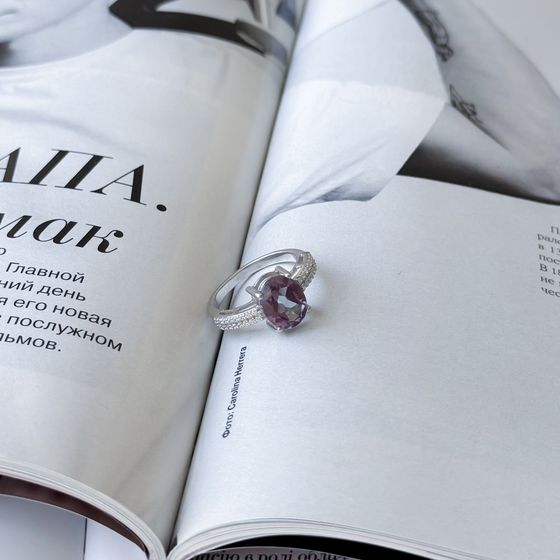 Серебряное кольцо с александритом 3.619ct