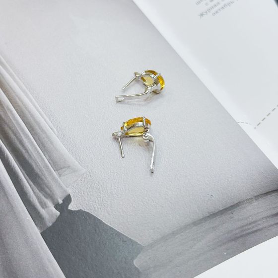 Серебряные серьги с цитрином nano 6.142ct