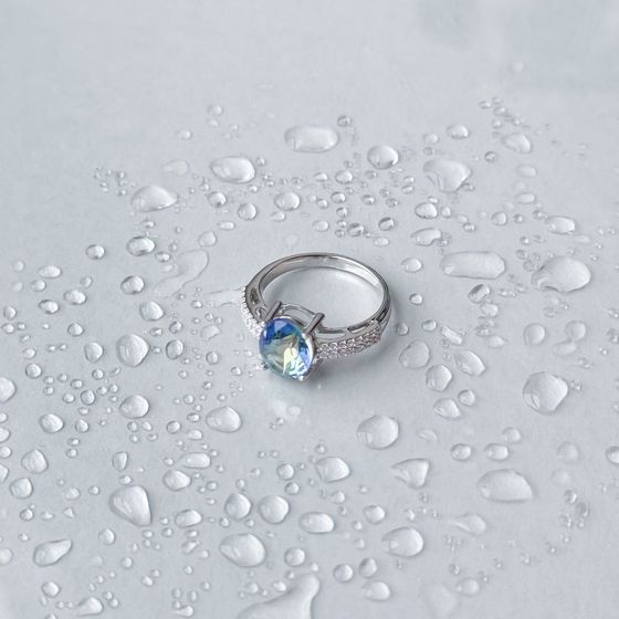 Серебряное кольцо с мистик топазом 2.194ct