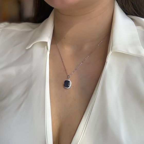 Серебряная подвеска с сапфиром 8ct