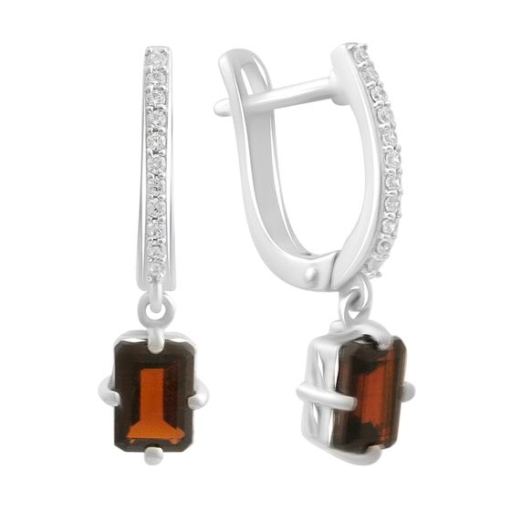 Серебряные серьги с гранатом 2.605ct