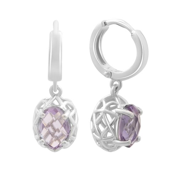 Серебряные серьги с аметистом 2.175ct