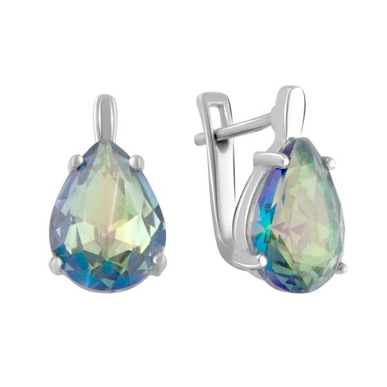 Серебряные серьги с мистик топазом 5.8ct