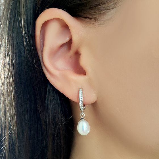 Серебряные серьги с жемчугом