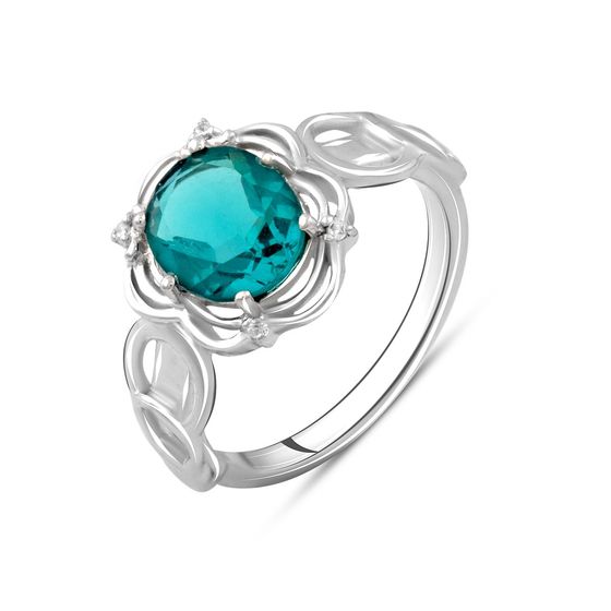 Серебряное кольцо с изумрудом nano 0.35ct
