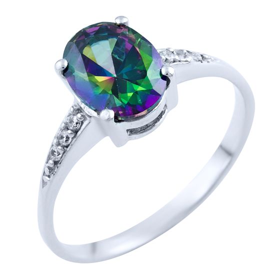 Серебряное кольцо с мистик топазом 3.495ct